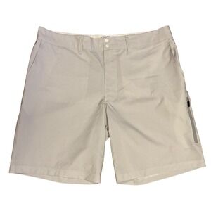 Champion C9 Mens Grey White Striped Golf Shorts Size 40 Zipper Pocket